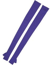 Dolce & Gabbana - Violet Wool Fingerless Elbow Length Mitten Gloves - Lyst