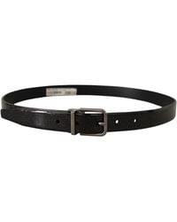 Dolce & Gabbana - Vernice Puntinata Leather Silver Tone Metal Belt - Lyst