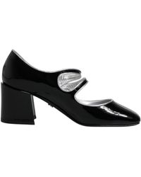 Dolce & Gabbana - Patent Leather Mary Janes With Bejeweled Button - Lyst