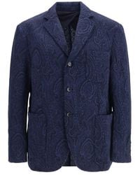 Etro - Blue Wool Oves Aries Jacket - Lyst