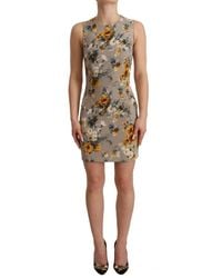 Dolce & Gabbana - Elegant Floral Sheath Mini Dres - Lyst