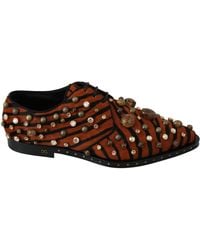 Dolce & Gabbana - Pony Hair Crystal Dress Broque Shoes - Lyst