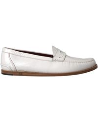 Dolce & Gabbana - Leather Slip On Mocassin Loafers Shoes - Lyst