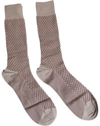 Dolce & Gabbana - Brown Solid Dg Logo Mid Calf Men Socks - Lyst