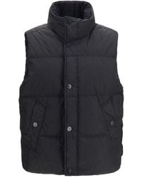 Stone Island - Black Goose Down Sleeveless Jacket - Lyst