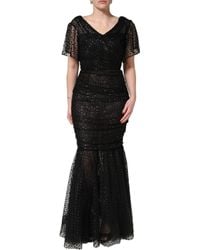 Dolce & Gabbana - Black Sequinned Mermaid Evening Gown Dress - Lyst