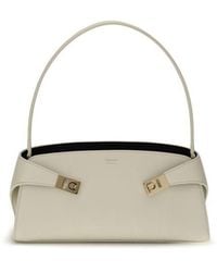 Ferragamo - Beige Calf Leather Bos Taurus Shoulder Bag - Lyst