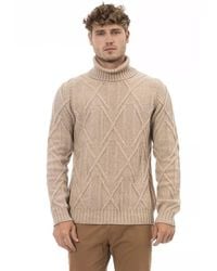 Alpha Studio - Beige Merino Wool Sweater - Lyst