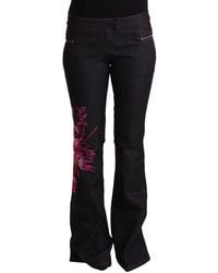 Exte - Black Cotton Stretch Mid Waist Flared Denim Jeans - Lyst