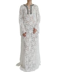 Dolce & Gabbana - Lace Crystal Embellished Shift Dress - Lyst