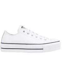 Converse - White Leather Platform Sneakers - Lyst