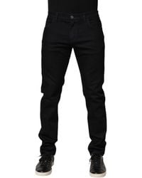 Dolce & Gabbana - Floral Cotton Skinny Denim Jeans Elastane Clothing - Lyst