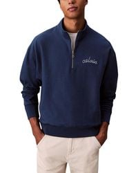 Calvin Klein - Blue Cotton Sweatshirt - Lyst