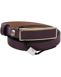 Gianfranco Ferré - Gold Logo Buckle Waist Leather Skinny Belt - Lyst