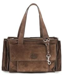 Miu Miu - Brown Calf Leather Bos Taurus Shoulder Bag - Lyst