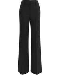 Max Mara - Black Wool Flared Pants - Lyst