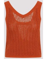 Max Mara - Orange Arrigo Crochet Cotton Top - Lyst