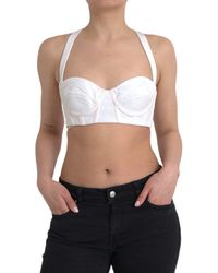 Versace - Viscose Bustier Sleeveless Cropped Top - Lyst