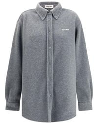 Miu Miu - Gray Polyester Shirt - Lyst