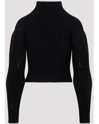 Alaïa - Rib High Neck Sweater - Lyst