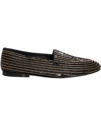 Dolce & Gabbana - Black Gold Sequined Men Dress Loafers Shoes - Lyst