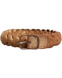 Ermanno Scervino - Brown Leather Braided Metal Buckle Belt - Lyst