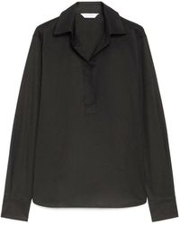 Max Mara - V-Neck Cotton Shirt With Loose Silhouette - Lyst