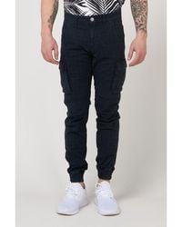 Gas - Blue Cotton Cargo Pants - Lyst