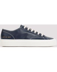 Common Projects - Blue Navy Nappa Leather Tournament Low Sneakers - Lyst