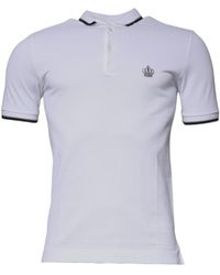 Dolce & Gabbana - White Cotton Crown Collared Polo T - Lyst