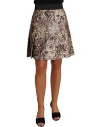 Dolce & Gabbana - Dolce Gabbana A-line Mini Floral Print Jaquard Skirt - Lyst