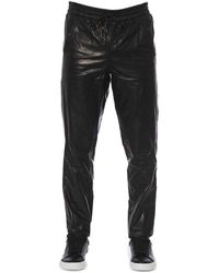 Trussardi - Black Lamb Leather Jeans & Pant - Lyst
