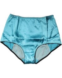 Dolce & Gabbana - Blue Silk Blend High Waist Girdle Panty Underwear - Lyst