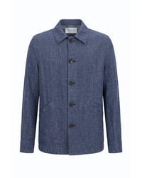 Malo - Blue Linen Men's Jacket - Lyst
