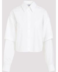 Off-White c/o Virgil Abloh - White Cotton Poplin Bookish Baseball Shirt - Lyst