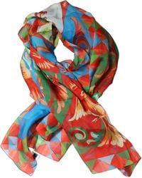Dolce & Gabbana - Multicolor Silk Printed Square Foulard Scarf - Lyst