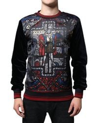 Dolce & Gabbana - Multicolor Jacquard Crew Neck Sweatshirt Sweater - Lyst