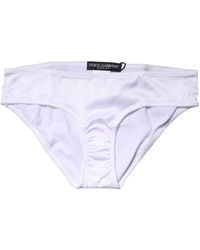 Dolce & Gabbana - White Silk Stretch Mid Waist Brief Panty Underwear - Lyst