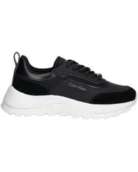 Calvin Klein - Black Leather Athletic Sneakers - Lyst