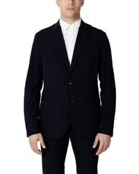 ARMANI EXCHANGE - Blue Cotton Blazer - Lyst