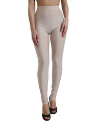 Dolce & Gabbana - Beige Nylon Stretch Slim Leggings Pants - Lyst