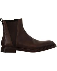 Dolce & Gabbana - Brown Leather Chelsea Boots - Lyst