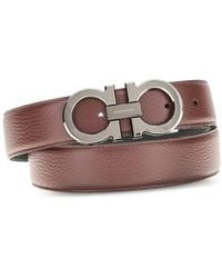 Ferragamo - Brown Calf Leather Bos Taurus Belt - Lyst