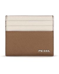 Prada - Beige Calf Leather Bos Taurus Wallet - Lyst