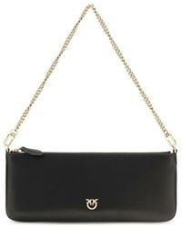 Pinko - Black Calf Leather Bos Taurus Shoulder Bag - Lyst