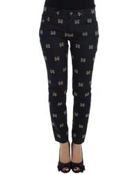 Dolce & Gabbana - Key Embroidered Slim Fit Kate Jeans - Lyst