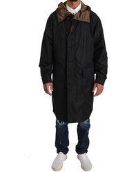 Dolce & Gabbana - Black Brown Hooded Reversible Raincoat - Lyst