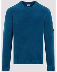 C.P. Company - Ink Blue Chenille Cotton Pullover - Lyst