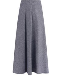 Sara Roka - Blue Cotton Midi Skirt - Lyst