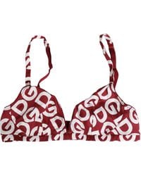 Dolce & Gabbana - Logo Monogram Cotton Soft Cup Bra Underwear And Clothing - Lyst